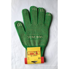 Guante verde, guante de PVC DOT, guantes de trabajo de seguridad